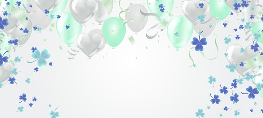 Glossy Happy Birthday Balloons Background Vector Illustration eps10