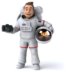 Fun astronaut - 3D Illustration