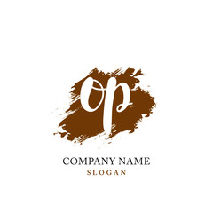 OP Initial handwriting logo vector
