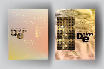 Design cover backgrounds with gold destroyed elements. Vector illustration