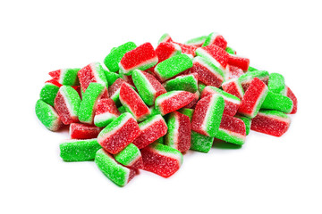 Watermelon jelly sweets. Tasty chewing candies.