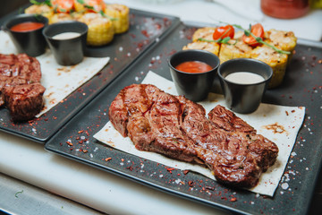 A juicy grilled meat steak.