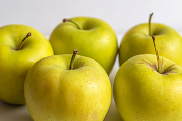 Ripe yellow-green apples