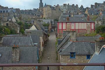 Fototapeta premium Scenic view from fortress on city of Dinan, France