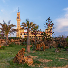 Day shot of Montaza public park with Royal palace at far end, Alexandria, Egypt