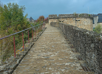 Fototapeta premium Stone walking path on top of Dinan fortress walls