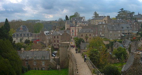 Fototapeta na wymiar Scenic view from fortress on city of Dinan, France