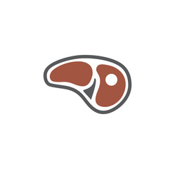 Steak related icon on background for graphic and web design. Creative illustration concept symbol for web or mobile app