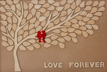 Wooden tree shaped , Love forever
