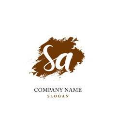 SA Initial handwriting logo vector	