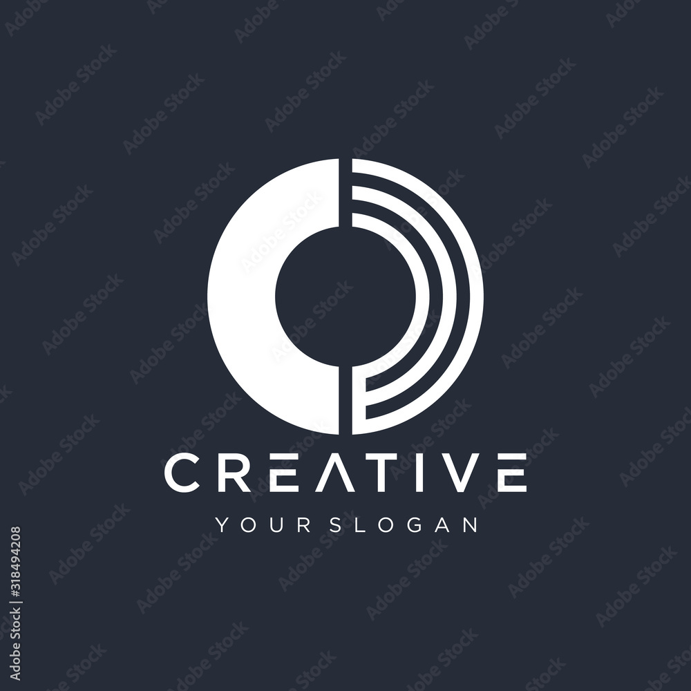 Poster initial cw logo design modern monogram and elegant with circle concept. logo the letter cw in the fo