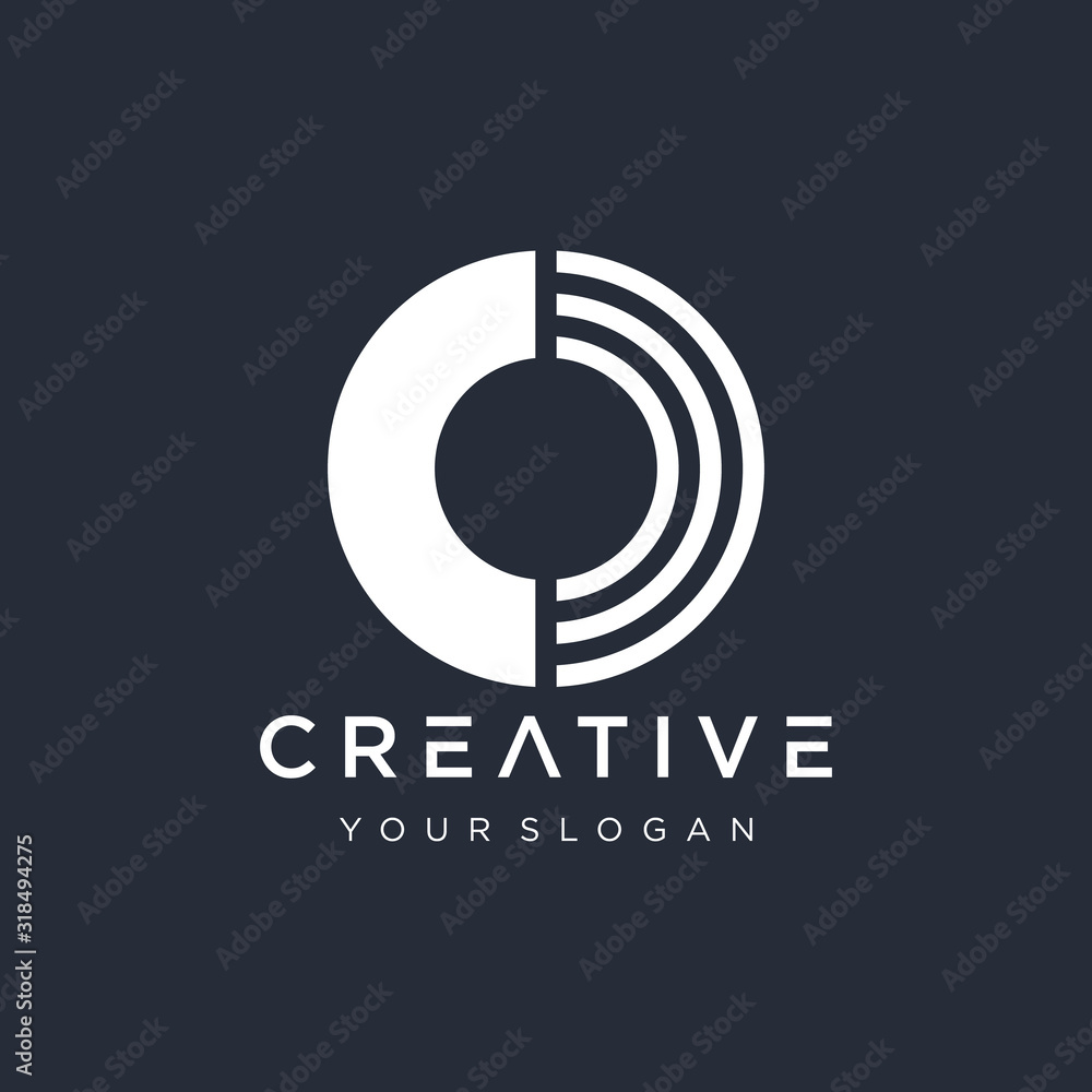 Poster initial c logo design modern monogram and elegant with circle concept. logo the letter c in the form