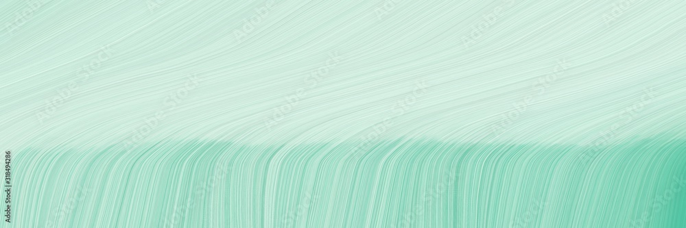 Poster artistic banner design with light gray, pastel blue and medium aqua marine colors. dynamic curved li