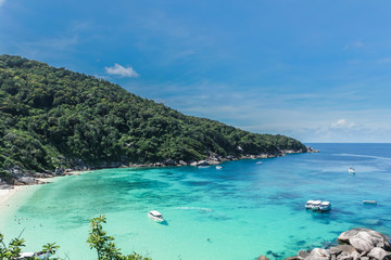 Naklejka premium View Point at Similan island, Warm and clear azure ocean waters, Phuket, Thailand