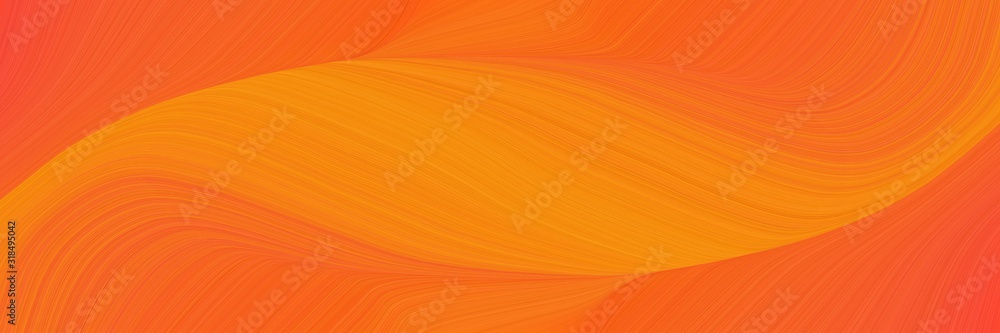 Poster dynamic banner with dark orange, tomato and orange red colors. dynamic curved lines with fluid flowing waves and curves