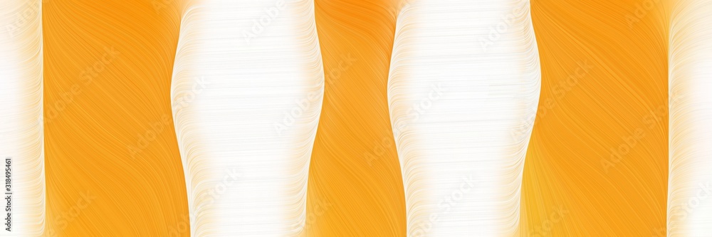 Aufkleber decorative designed horizontal header with vivid orange, linen and khaki colors. dynamic curved lines with fluid flowing waves and curves