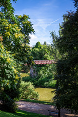 Pond in Buttes-Chaumont Park, Paris