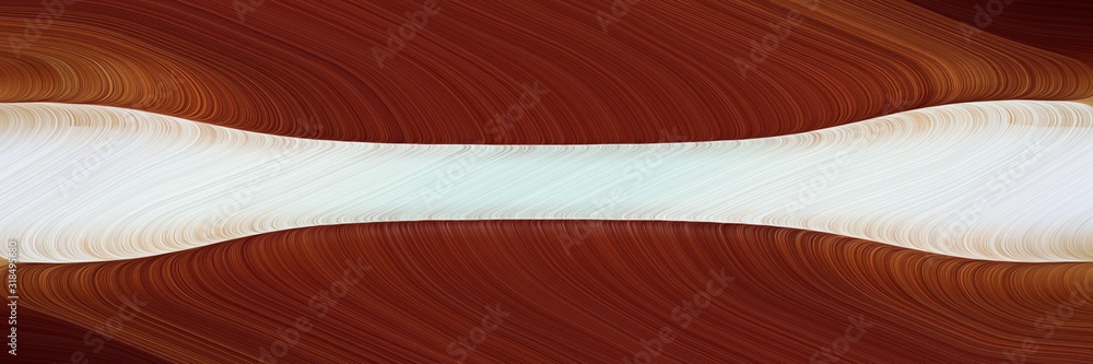 Poster decorative horizontal banner with light gray, dark red and sienna colors. dynamic curved lines with fluid flowing waves and curves