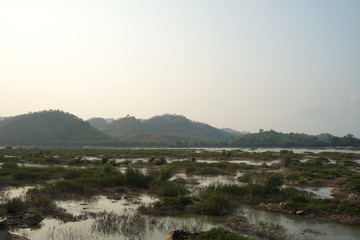 Unique landscape of Phankhod Sankrai or Grand Canyon Nong Khai the beautiful landmark of Mekong River in Nong Khai