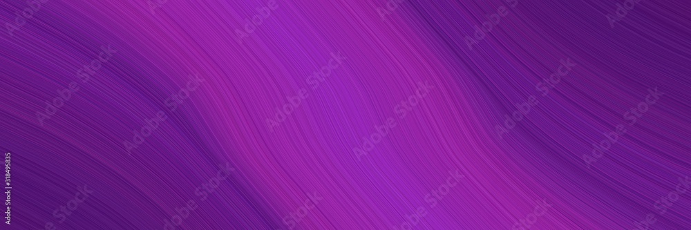 Poster flowing designed horizontal banner with purple, dark magenta and dark orchid colors. dynamic curved 