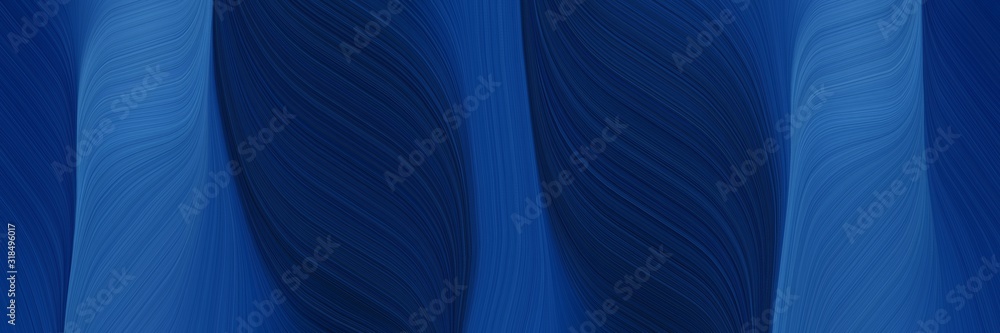 Poster modern header design with midnight blue, teal blue and strong blue colors. dynamic curved lines with fluid flowing waves and curves