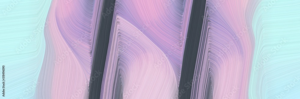 Poster dynamic designed horizontal banner with thistle, light gray and dark slate gray colors. dynamic curved lines with fluid flowing waves and curves