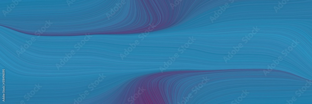 Poster surreal header design with steel blue, dark slate blue and teal blue colors. dynamic curved lines wi