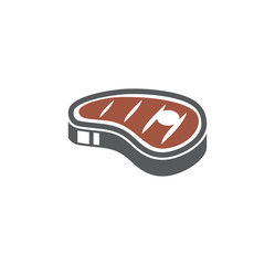 Steak related icon on background for graphic and web design. Creative illustration concept symbol for web or mobile app