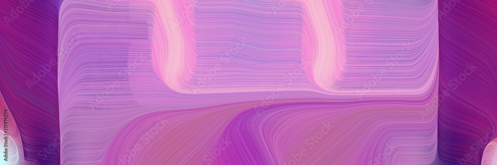 Poster flowing horizontal banner with orchid, purple and indigo colors. dynamic curved lines with fluid flowing waves and curves