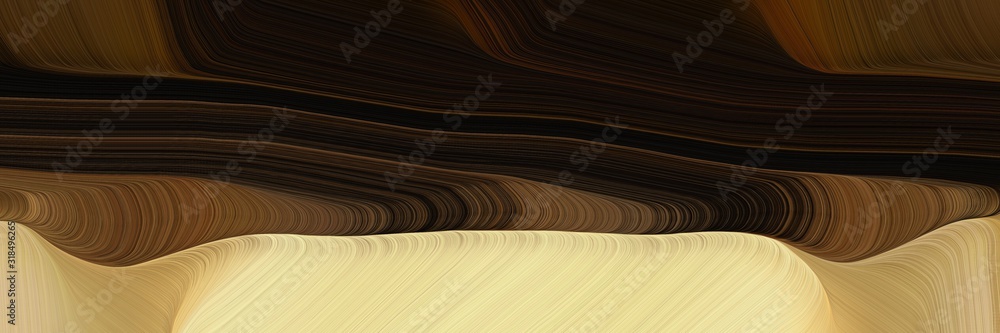 Poster colorful designed horizontal banner with burly wood, very dark red and brown colors. dynamic curved 