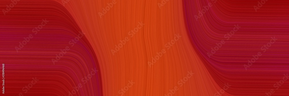 Poster colorful designed horizontal banner with firebrick, maroon and coffee colors. dynamic curved lines with fluid flowing waves and curves