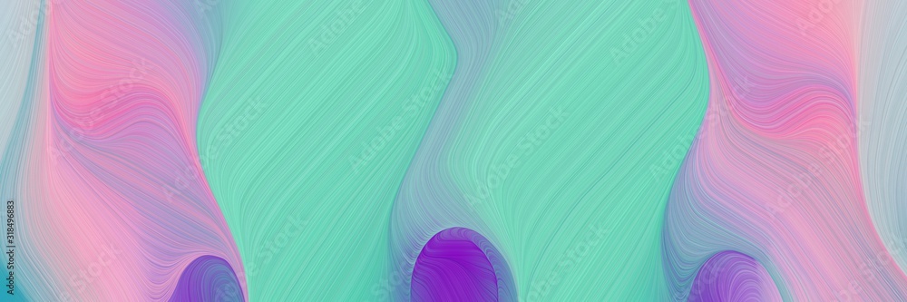 Poster dynamic header with medium aqua marine, pastel violet and moderate violet colors. dynamic curved lines with fluid flowing waves and curves