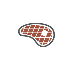 Steak related icon on background for graphic and web design. Creative illustration concept symbol for web or mobile app