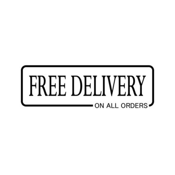 Free Delivery On All Orders - Vector for Businesses, Online Store, Online Retail, Company, Promotion