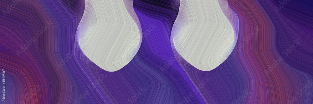 Poster artistic header design with dark slate blue, silver and slate blue colors. dynamic curved lines with fluid flowing waves and curves