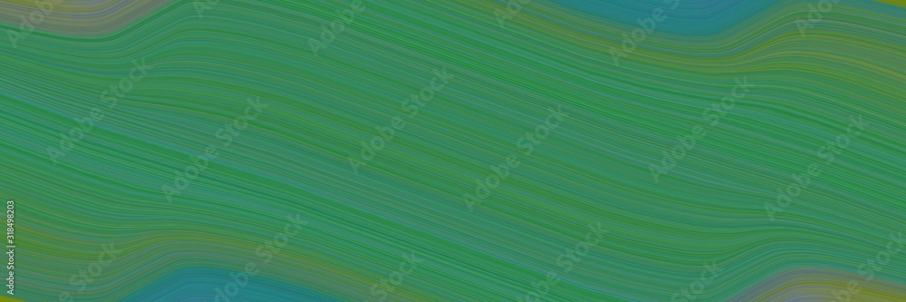 Aufkleber colorful horizontal banner with sea green, teal blue and forest green colors. dynamic curved lines w