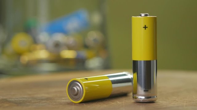 The concept of AA batteries on the table