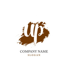 UP Initial handwriting logo vector	