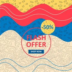 Flash sale best banner template design, end of season special banner. Vector illustration