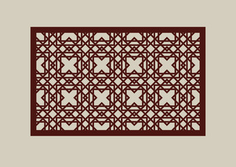 Template pattern for laser cutting decorative panel