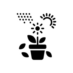 Black solid icon for spring