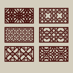 Set geometric ornaments for laser cutting decorative panels
