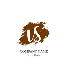 VS Initial handwriting logo vector	