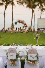 Beautiful wedding ceremony at the beach.