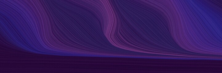 modern designed horizontal header with very dark violet, dark slate blue and midnight blue colors. dynamic curved lines with fluid flowing waves and curves