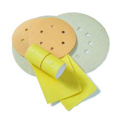 abrasive materials isolated on white background