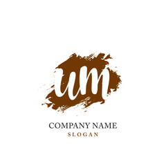 WM Initial handwriting logo vector	