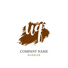 WQ Initial handwriting logo vector	