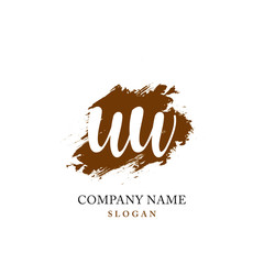 Fototapeta premium WW Initial handwriting logo vector 