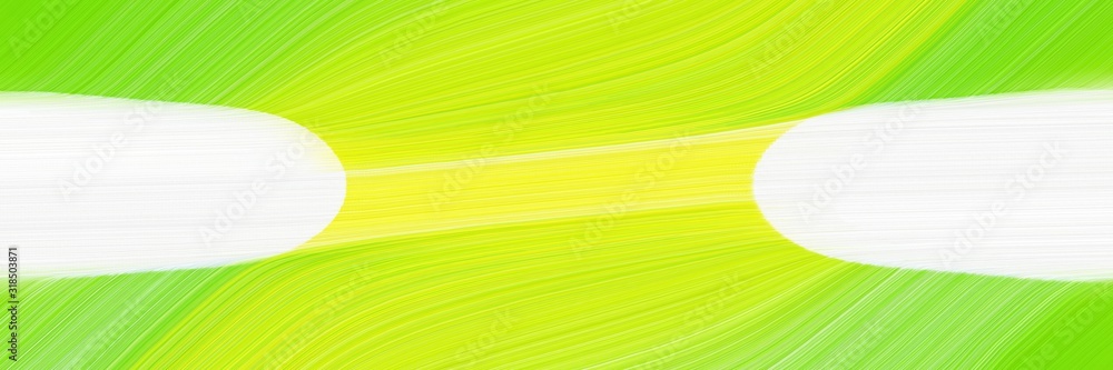 Poster moving header with white smoke, green yellow and lawn green colors. dynamic curved lines with fluid 
